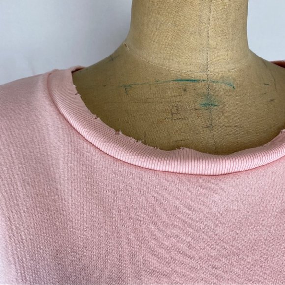 🌷 Joe’s Jean Collection Baby Pink Miaya Lace-up Sleeve Sweatshirt Size XS - Picture 3 of 13